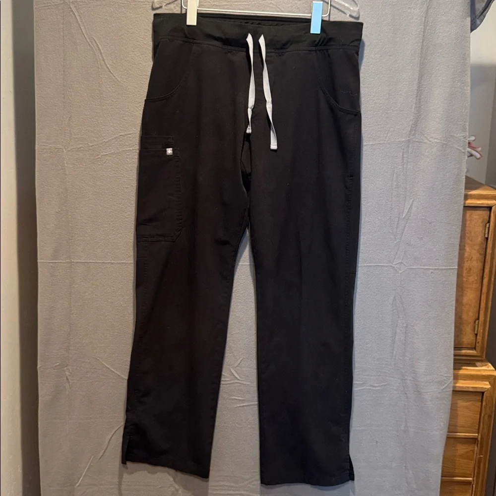 Figs Black Drawstring Scrub Pants